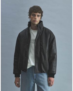 Pull&Bear Jack Met Leerlook En Opstaande Kraag - Grijs