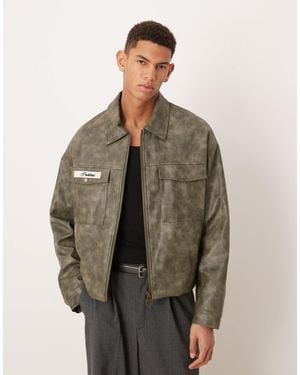 Prohibited – speed – jacke aus kunstleder - Grau