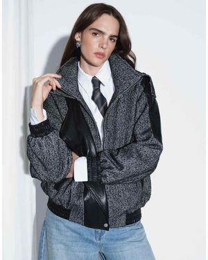 ASOS Spliced Formal Bomber Jacket - Grey