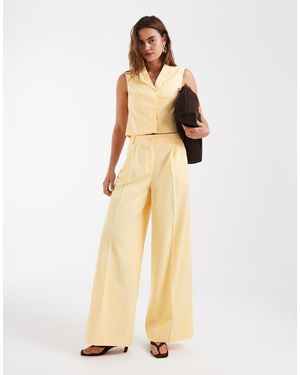 Vero Moda Tailored Pleat Front Wide Leg Co-ord - Natural