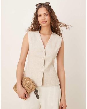 Glamorous Longline Waistcoat - Natural