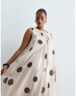 ARRANGE Curve Gathered Drape Maxi Dress - Natural
