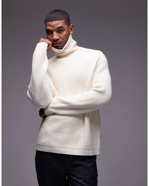 ARKET Sweat oversize en laine mélangée côtelée avec col roulé - cassé - Gris