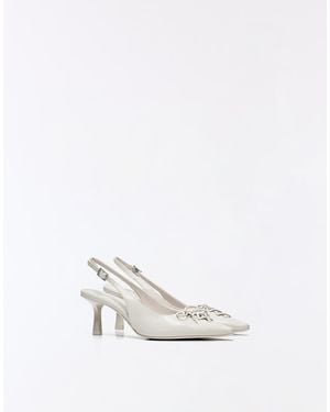 Bershka Kitten Heel Corset Shoes - Blue