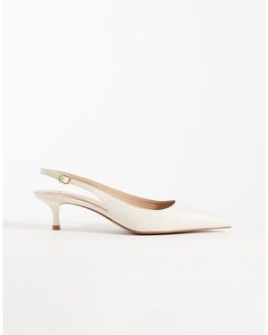 Mango Slingback Kitten Court Shoes - White