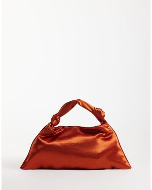 ASOS Bolso Pequeño De Hombro De Satén Texturizado Efecto Martillado En Color Óxido-Negro - Rojo