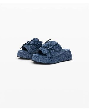 Desigual Sandalias Vaqueras Azules Con Plataforma