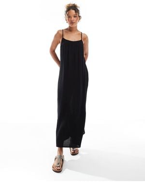 ONLY Textured Strappy Maxi Dress - Black