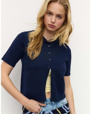 Stradivarius – strickjacke - Blau
