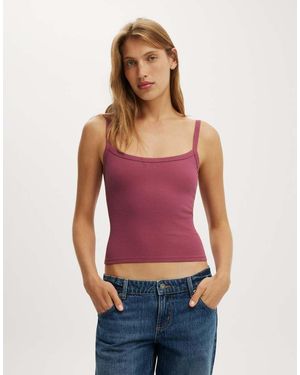 Cotton On Goldie Rib Scoop Cami - Red