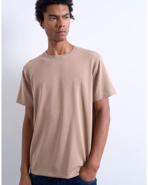 TOPMAN Regular Mercerised T-shirt - Natural