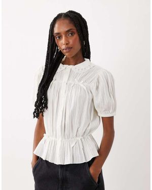 Miss Selfridge Blusa Bianca Con Fiocco - Bianco