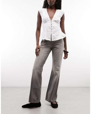 Weekday Vaqueros Slim Flare De Talle Bajo Nova En Lavado Gris - Multicolor
