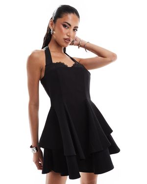 Murci – exklusiv – neckholder-mini-skaterkleid - Schwarz