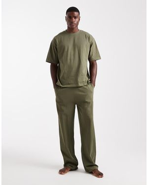 ASOS Pijama Caqui De Tejido Grueso De -Verde