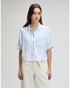 Lee Jeans Short Sve Resort Shirt - Blue