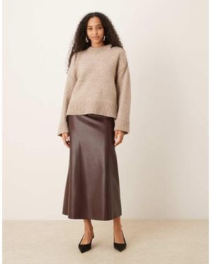 Jdy Faux Leather Midaxi Skirt - Natural