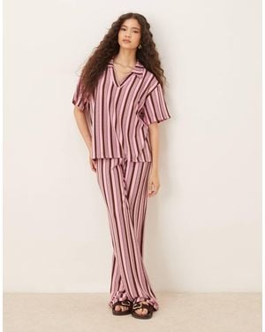 ASOS – hose mit weitem bein und streifen - Pink