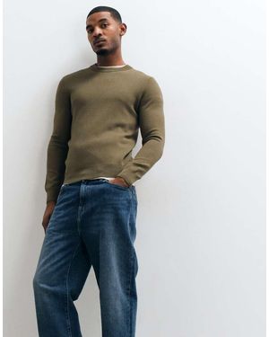 Mango 100% Wool Knitted Jumper - Blue