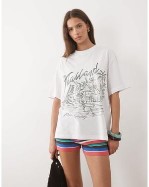 ASOS Oversized T-Shirt With Thailand Graphic - White