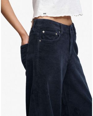 Superdry – weite hose aus grobem cord - Blau