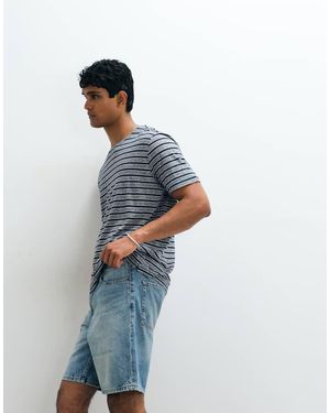 Mango Pantaloncini Di Jeans Comodi Lavaggio Chiaro - Blu