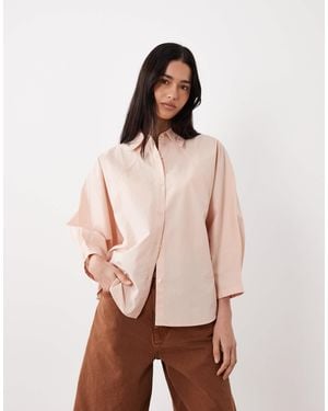 BOSS Belenta Relaxed-fit Blouse With Kimono Sleeves - Pink