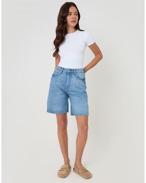Threadbare Denim Bermuda Shorts - Blue