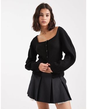 ASOS – formgebende strickjacke - Schwarz