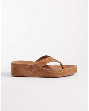 Tony Bianco Blaire Real Suede Flip Flops - Brown