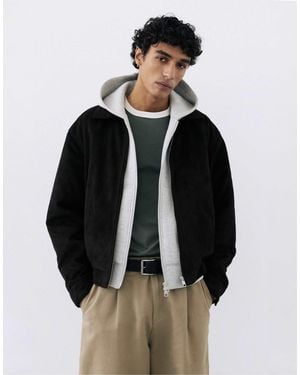 Pull&Bear Veste en imitation daim - Noir