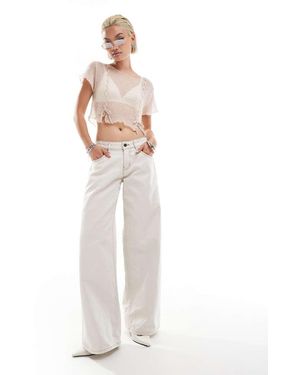 Motel Low Rise Roomy Jeans - White