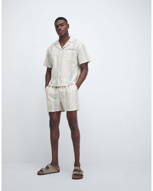 Aray Pantalones Cortos Playeros Beis A Rayas Caquis De -Neutro - Blanco