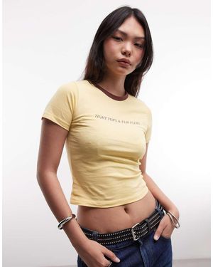 Reclaimed Vintage Vintage Slogan Ringer - Yellow
