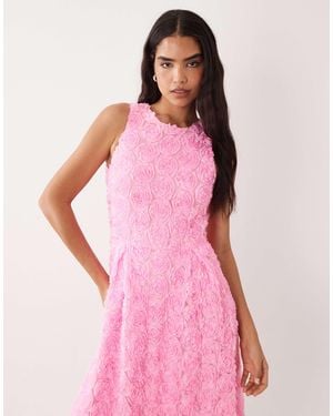 Vila Floral Jacquard Maxi Dress - Pink