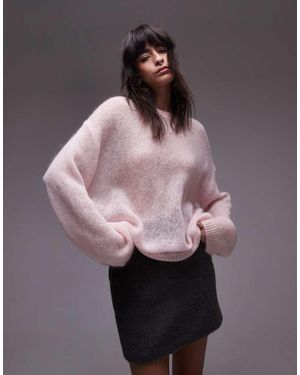 ARKET Sheer Mohair And Wool Blend Knitted Jumper - Purple