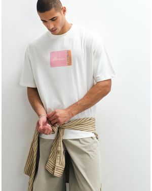 ASOS T-shirt oversize à imprimé graphique - crème - Gris