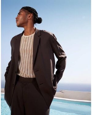 ASOS Slouchy Oversized Lightweight Suit Jacket - Black