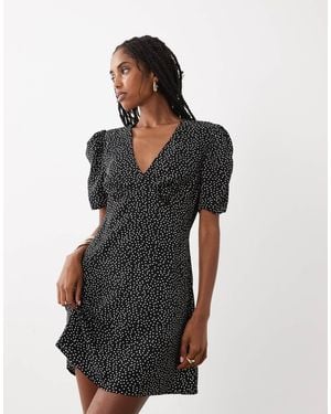 Vila Polka Dot Woven Mini Dress - Black