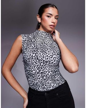 GOOD AMERICAN Body Y Gris Con Estampado De Leopardo De Tejido Ligero De