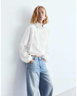 Pull&Bear – leichte kapuzenjacke - Weiß