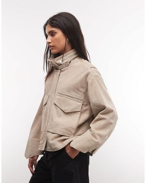AllSaints Clay Suede Leather Jacket - Natural