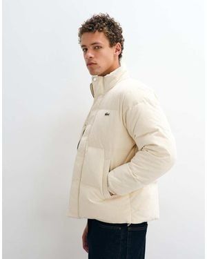 Lacoste Padded Cord Down Jacket - Natural