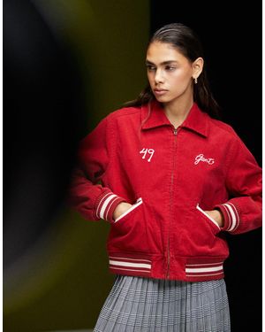 GANT – college-bomberjacke aus cord - Rot