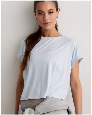 Aim'n Aura Soft Basic Roll Sleeve Top - Grey
