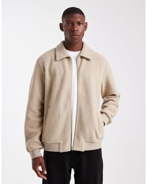 Jack & Jones Fleece Jacket With Zip - Natural
