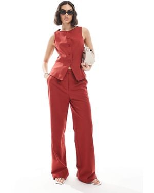 Miss Selfridge Tailo Straight Leg Trouser Co-ord - Red