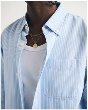 Abercrombie & Fitch Twill Button-Up Shirt - Blue
