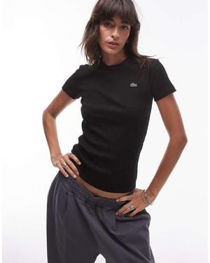 Lacoste T-Shirt Aderente Nera Con Logo - Nero