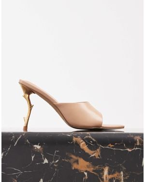 JW PEI Aurora Peep Toe Heeled Mules - Black